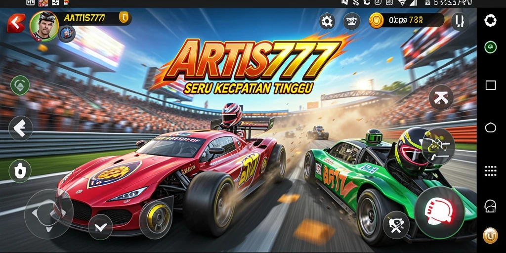 Tangkapan layar menampilkan balapan seru di ARTIS777.