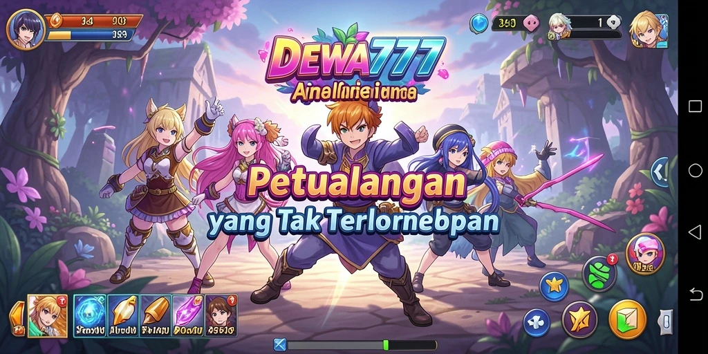 Gameplay DEWA777 menampilkan pertarungan seru dan karakter anime yang unik.