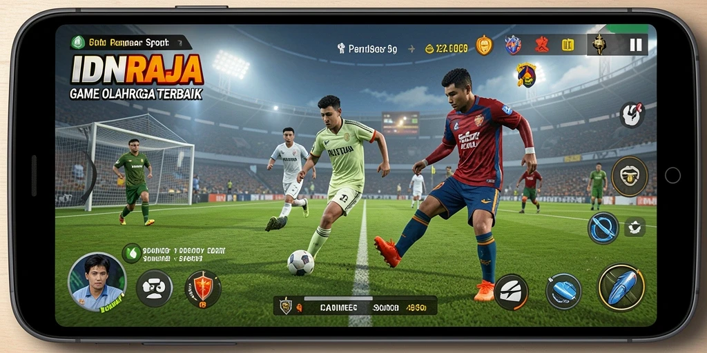 Screenshot gameplay IDNRAJA menampilkan aksi seru dalam olahraga.
