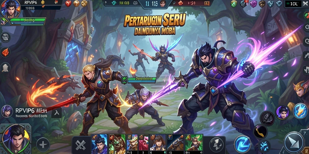 Tampilan seru dari gameplay RPVIP6 yang penuh aksi MOBA.