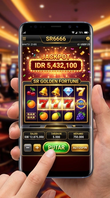 Tampilan aplikasi sr6666 yang sederhana dan menarik.